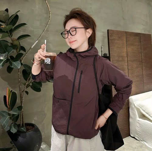 春夏轻薄三防休闲户外两面穿大口袋冲锋衣外套女W7219