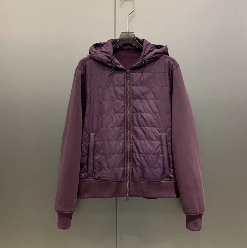 【小雨姐在这里】轻薄连帽秋冬款拼接时尚百搭棉服外套女W7029