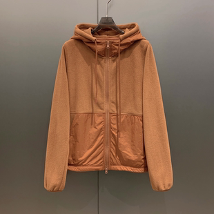 卫衣外套女 摇粒绒长袖 户外保暖拼接连帽衫 W7168 小雨姐在这里