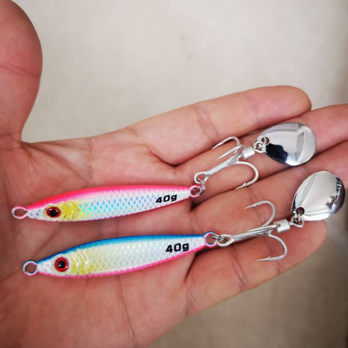 TWM 小胖墩旋转亮片三本钩铁板路亚饵速沉鲅鱼刀鱼马鲛岸抛船