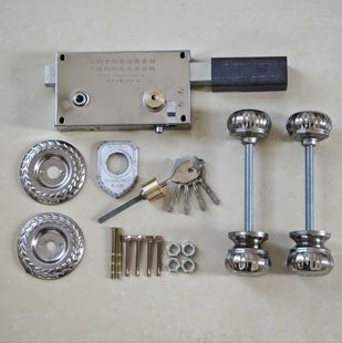 永钢铁艺大门锁双开门锁防盗锁齿条锁配件铁门锁机械锁通用