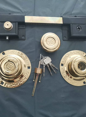 大门锁木门铁门双开门双扇门大门锁防盗门锁老式齿条锁插销大门锁