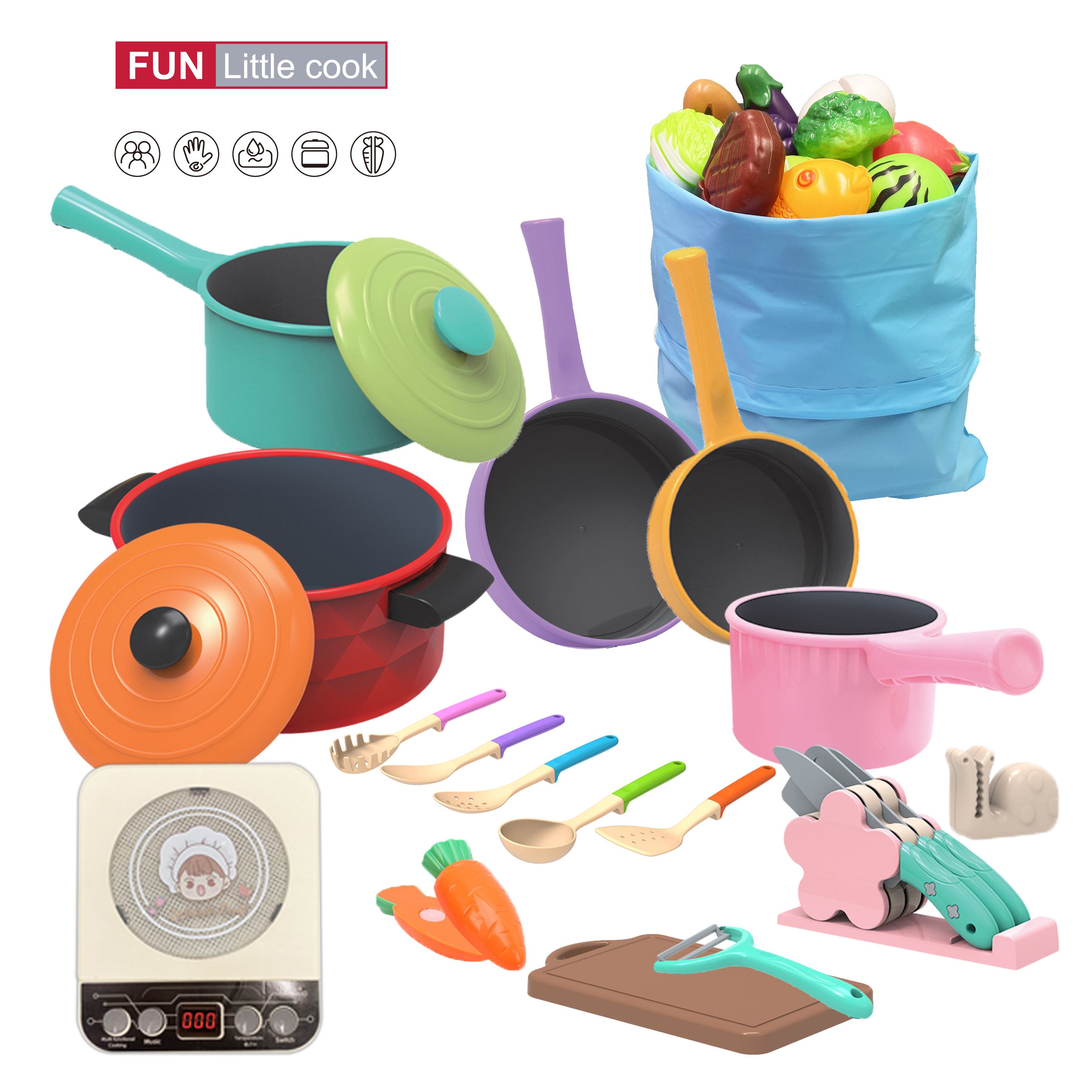 过家家厨房锅具套装仿真电磁炉益智儿童玩具男孩女孩公主煮饭餐具,玩具/童车/益智/积木/模型,过家家玩具,淘宝优惠券,粉丝福利购,淘宝优惠卷