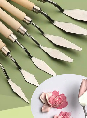 刮刀裱花刮刀花抹刀花美术油画刀套装不锈钢水粉铲刀韩式刮板