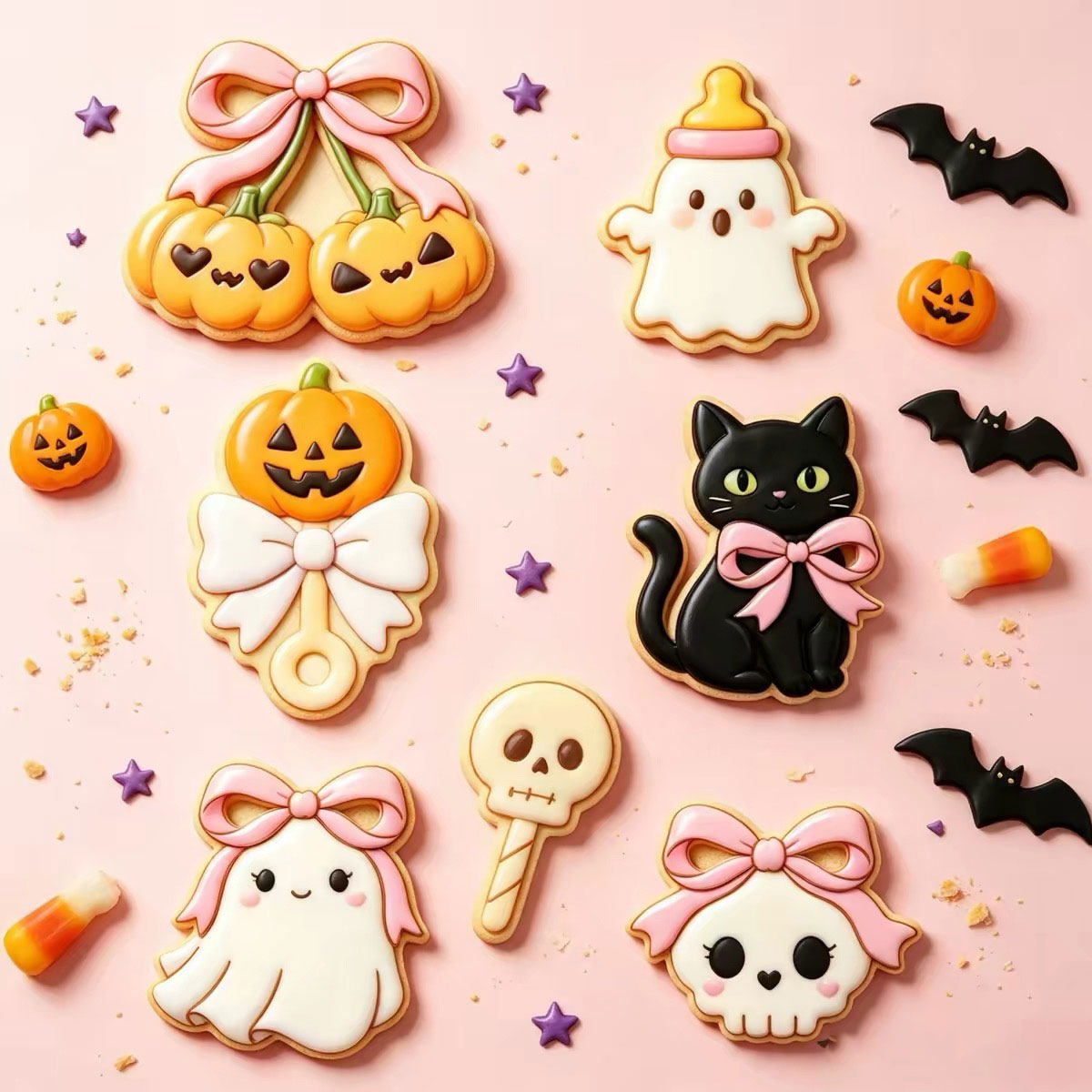 万圣节周岁宝宝糖霜饼干模具Halloween南瓜城堡幽灵奶瓶猫印模