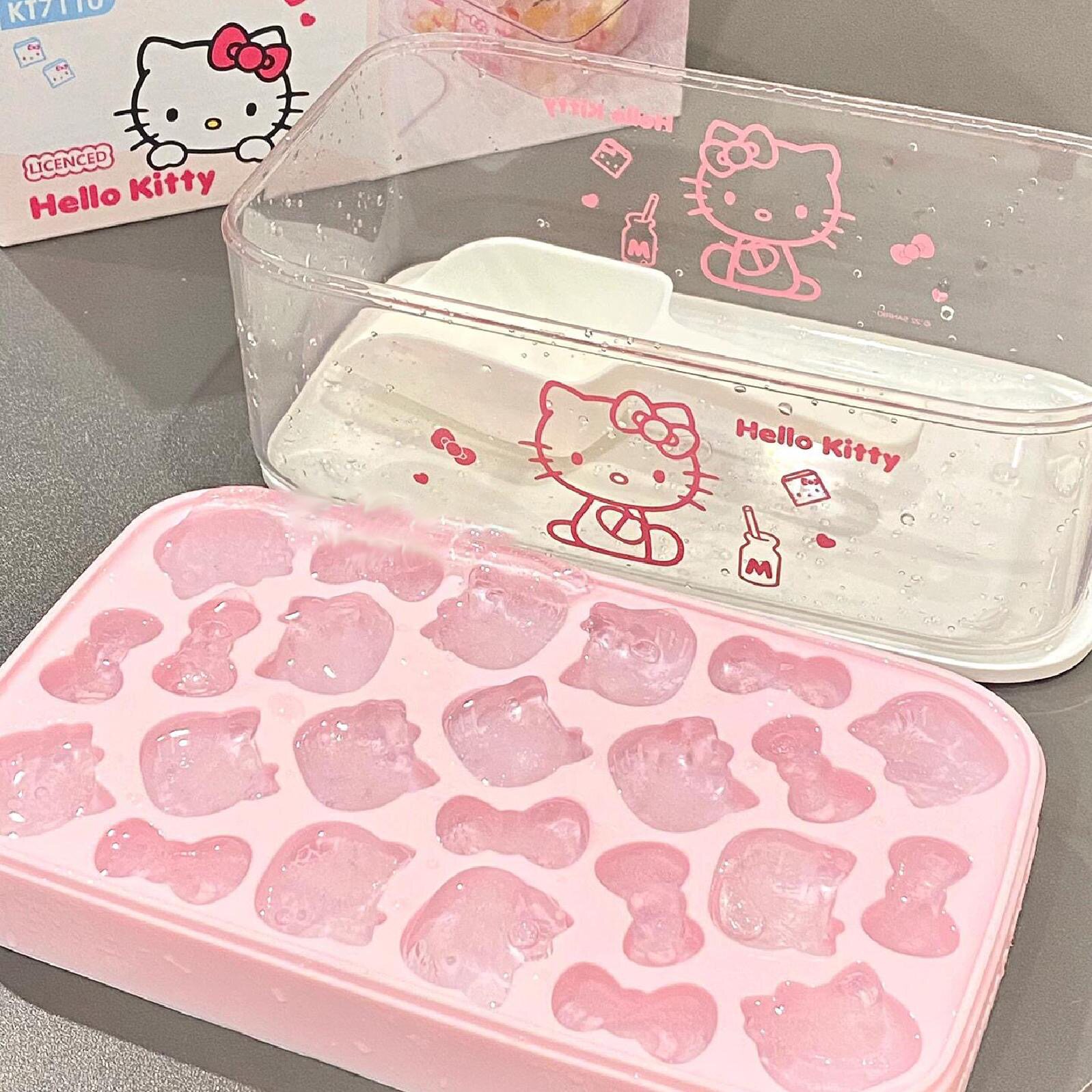 HelloKitty冰块模具家用食品级硅胶冰格卡通储冰盒大容量制冰盒