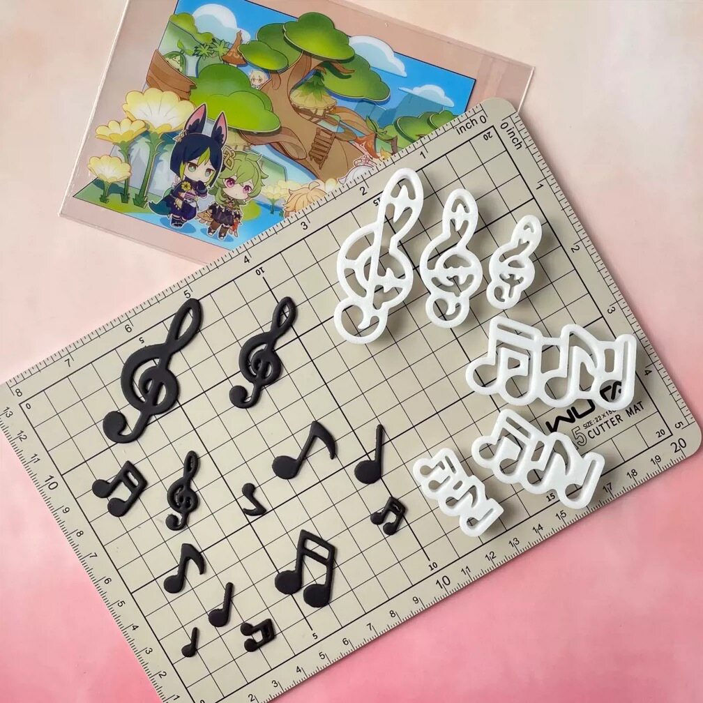 钢琴音乐符号音符音阶音乐谱五线谱卡情人节翻糖切模具蛋糕装饰