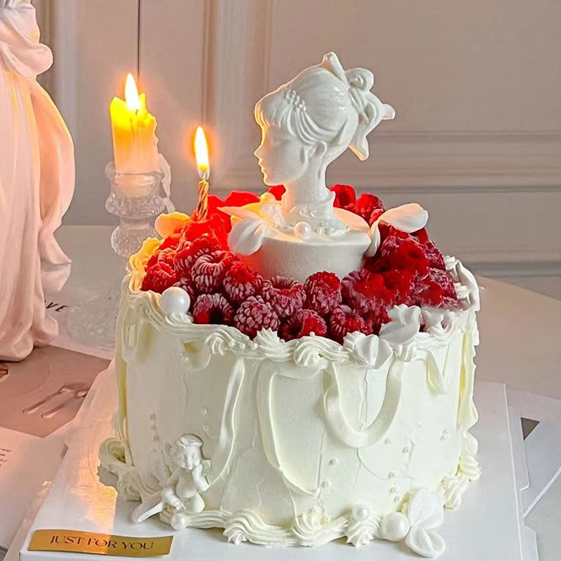 小红书女神生日母亲节头像仙女树莓翻糖巧克力蛋糕烘焙硅胶模具