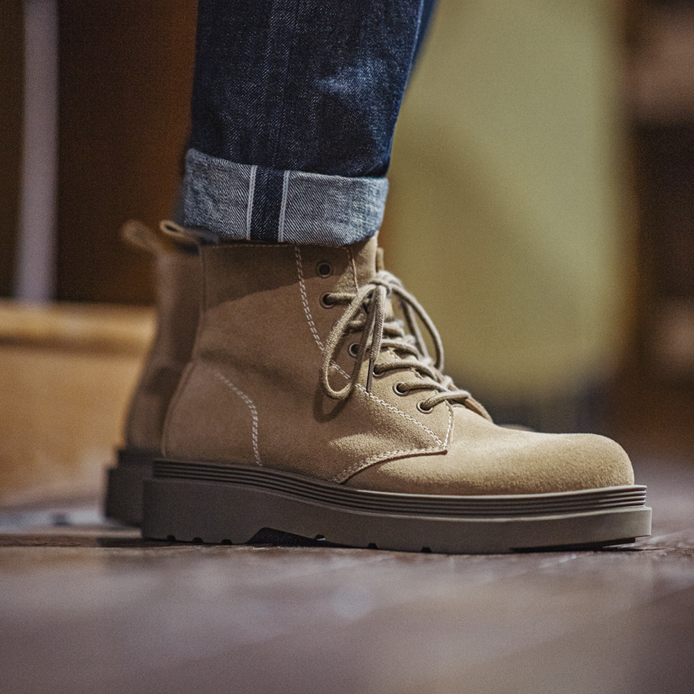 马登复古工装靴2026新款春季高帮靴百搭厚底真皮美式马丁休闲男靴