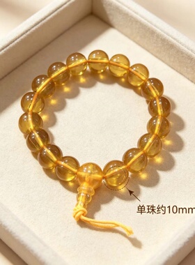 仿玛瑙黄水晶葫芦三通佛珠手链