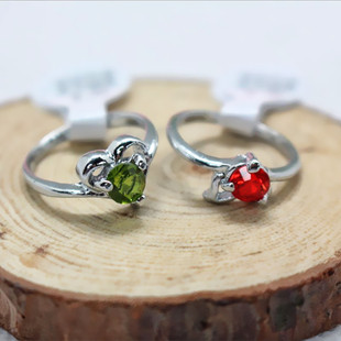 韩版电镀白金彩钻戒指女款戒指合金手饰闭口经典款水钻镀银戒圈