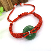 手工编织红绳仿玉平安扣手链网店赠品开业礼品地摊热卖 货源