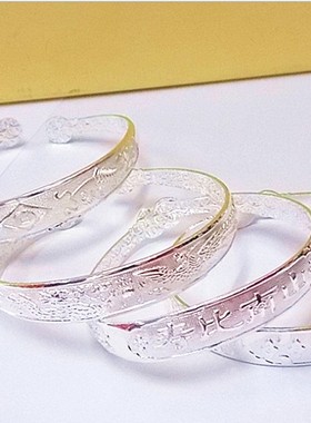 大量供应电镀仿苗银手镯 民族地区旅游景点畅销银手镯 半珠镯