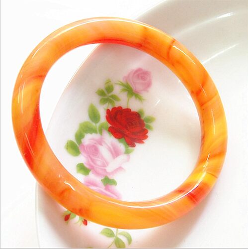 玻璃蜜蜡圆条黄龙玉琥珀手镯