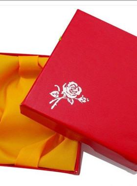 硬纸板手链盒加厚首饰盒红色玫瑰花手镯包装盒 天地盖礼品盒