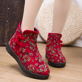 秋冬休闲棉鞋 民族风女鞋 加绒保暖中老年妈妈鞋 2025新款 老北京布鞋