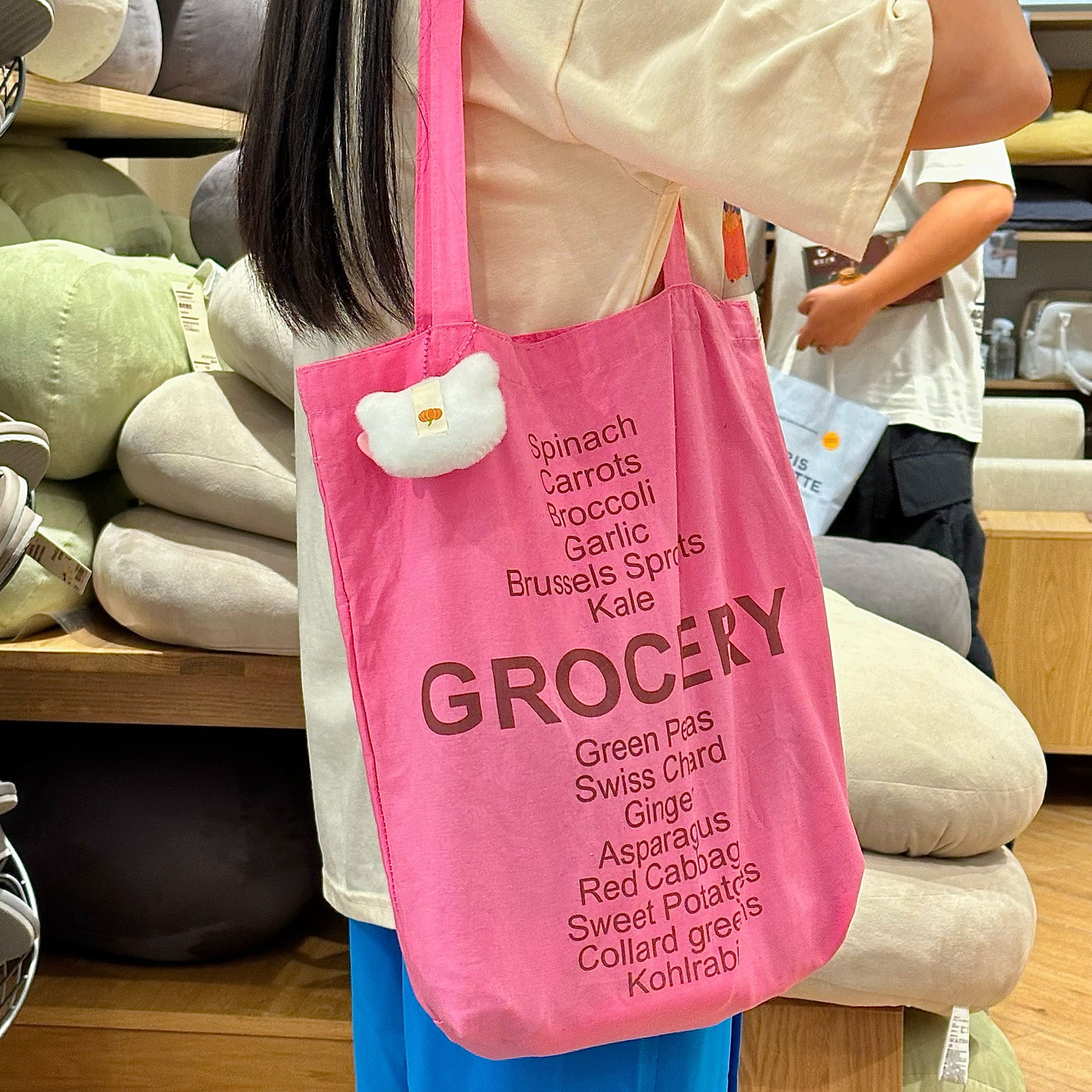 实物拍摄博主同款帆布包包文艺帆布袋女韩版ins手提袋玫红色包包