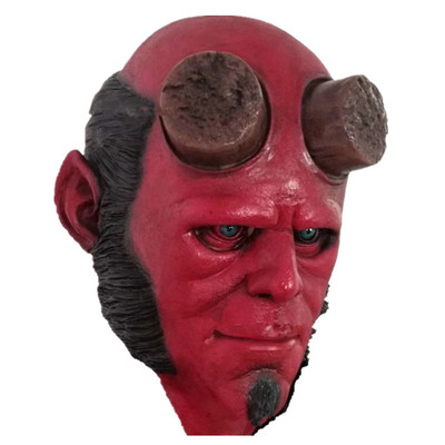 新地狱男爵面具手套万圣节乳胶红魔头套影视道具派对Hellboy mask