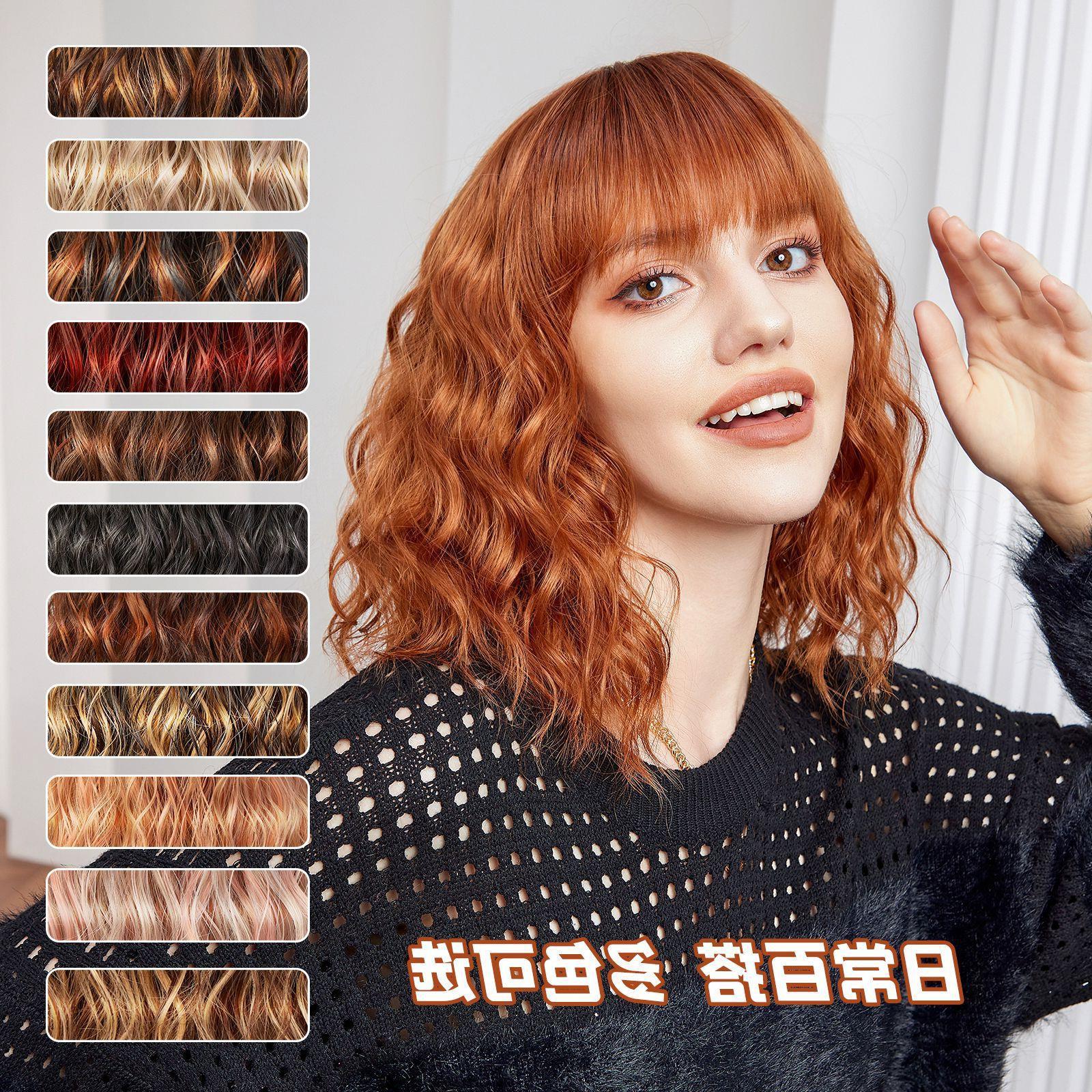 Shein跨境欧美短发假发女 全头套仿真自然羊毛小卷短卷发工厂现货