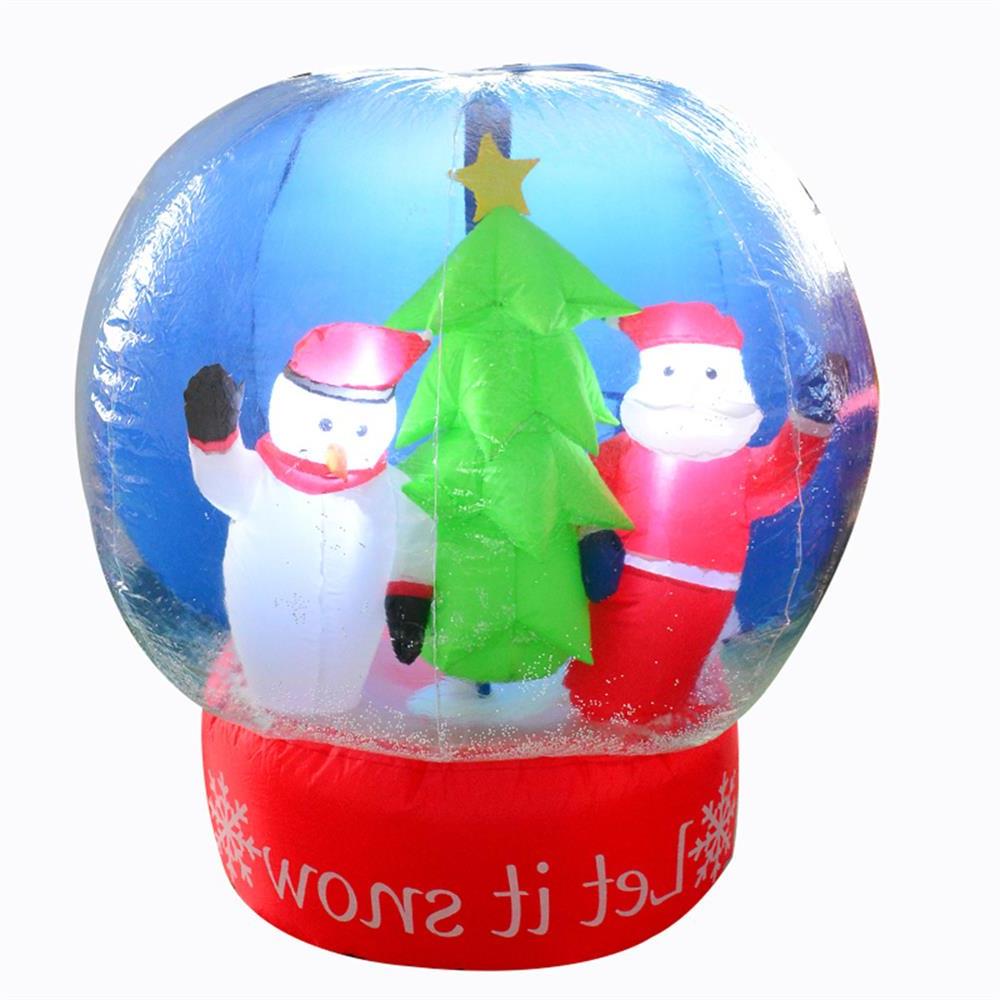 圣诞节充气气模1.5米圣诞水晶圣诞老人雪人庭院气氛调节装饰道具