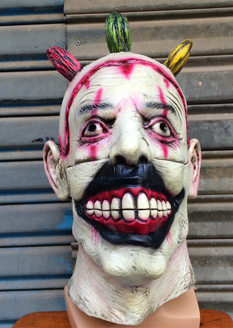 万圣节恐怖印第安人面具乳胶美国队长小丑面具丧尸头套鬼面具酒吧