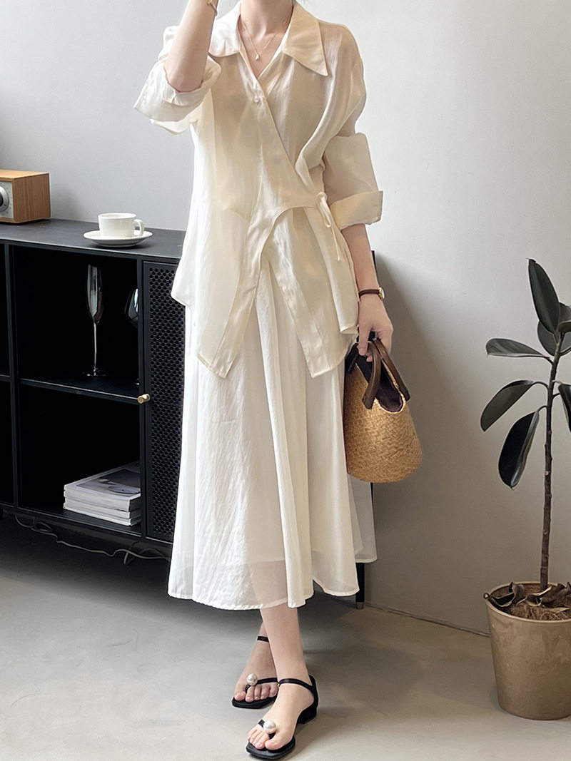 여성을위한 중국 스타일의 새로운 중국 스타일 정장 스커트 초봄 여름 하이 엔드 프랑스 유럽 카고 홍콩 스타일 스커트 패션 투피스 세트