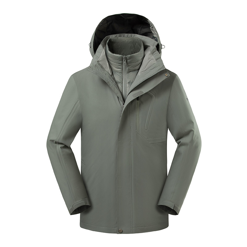 探路者羽绒冲锋衣男2023新款秋冬户外防风保暖三合一TAWWBL91587