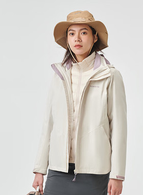 探路者羽绒冲锋衣22秋冬三合一可脱卸两件套羽绒服 TAWWAK92206