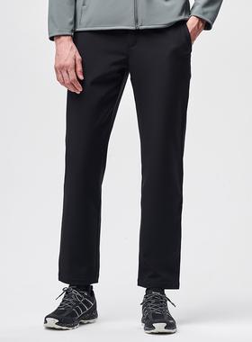 探路者软壳裤男秋冬户外防风保暖加绒加厚弹力冲锋裤TAMJ91347