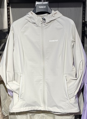 探路者23新款春秋户外防水防风弹力保暖连帽外套女TAEEAL82264