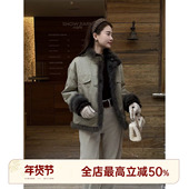 邱莹莹 兔毛皮狐狸毛皮双面穿派克皮草 抹茶奶盖 HELA AOMI