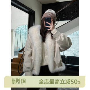 HELA 狐狸毛廓形宽版 AOMI 90白鹅绒 羽绒服 氛围鹅绒 邱莹莹