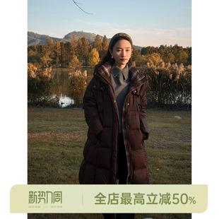 波兰进口白鹅绒.格纹拼接 AOMI 羽绒服 HELA 邱莹莹