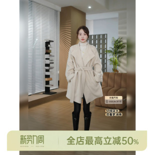 骆驼绒28.2%线条感外套 L.P阿拉善骆绒大衣 邱莹莹HELA AOMI