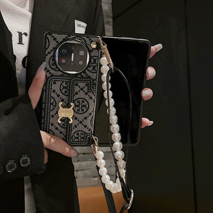 适用华为matex7/X6手机壳典藏版斜挎可背vivoxfold5折叠屏保护套手提挂绳荣耀magicv5卡包插卡防摔外壳女潮