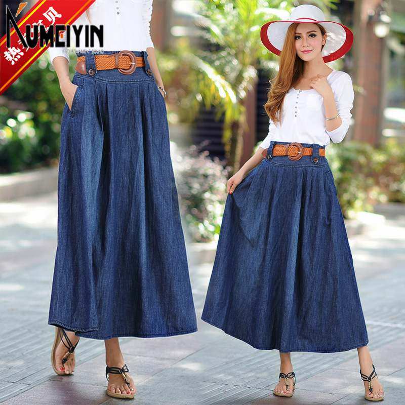 Autumn large women's denim skirt women's mid length skirt|ruв категории Женская одежда, юбка - от Buy2taobao.com для оказания профессиональной услуги покупки агента Taobao
