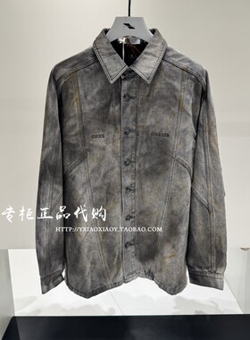 INXX专柜正品 2025秋款男女喷墨做脏翻领牛仔长袖衬衫 XSF3041419