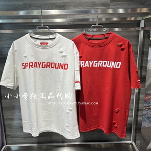 男女破洞设计短袖 T恤 23夏款 SprayGround鲨鱼专柜正品 W0920222