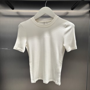 CK Jeans专柜正品 2026春夏新款女士简约优雅针织短袖T恤 44D246G