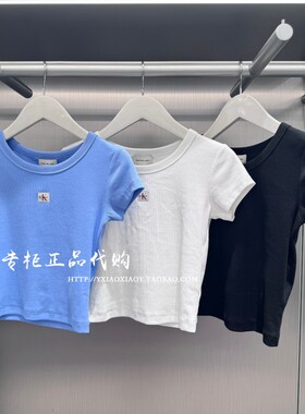 CK Jeans专柜正品 2026春夏新款女士辣妹圆领修身短袖T恤 47C200G