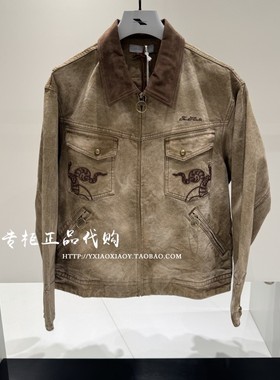 INXX专柜正品 2025秋款男女刺绣扎染宽松翻领牛仔外套 XSF3141435