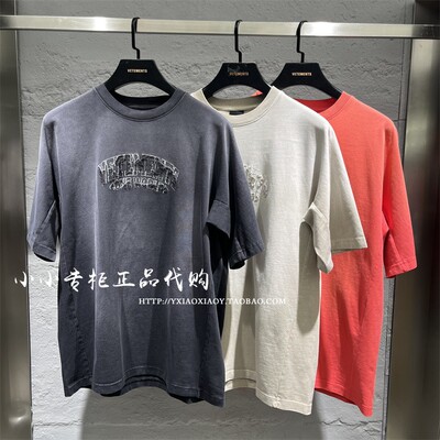 VETEMENTS贴布做旧短袖T恤