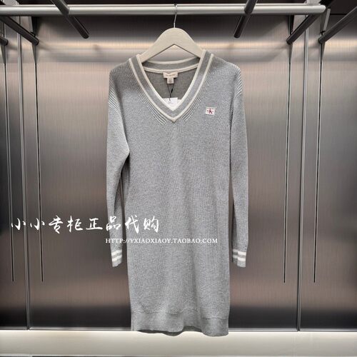 CKJeans字母袖标连衣裙