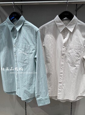 CK Jeans专柜正品 2026春夏新款男士校园风条纹长袖衬衫 4RF104G