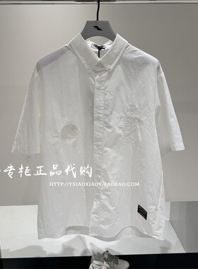 INXX专柜正品 2025夏款男女刺绣 宽松时尚休闲短袖衬衫XSF2040905