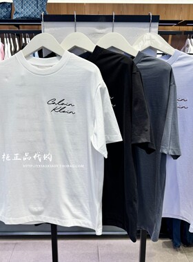 CK Jeans专柜正品 2026春夏新款男女花体字母宽松短袖T恤 4RE828G