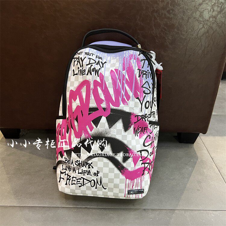SprayGround鲨鱼嘴正品 2024新款男女涂鸦喷墨双肩背包 W1045732