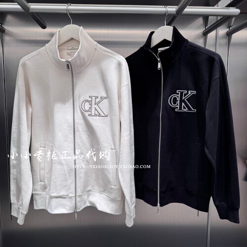 CKJeans刺绣立领开衫外套