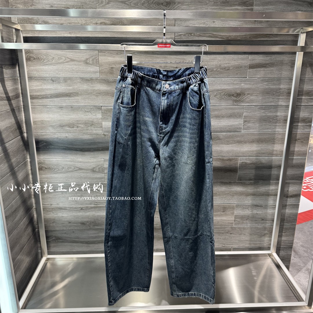 SprayGround专柜正品 2026秋款牛仔蓝水洗宽松休闲牛仔裤W1232238