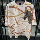 轻奢潮牌TCH专柜正品 T78B106073 T恤 26春款 烫钻骏马链条印花短袖